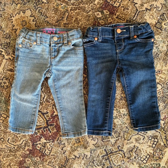 The Children's Place Other - The Childrens Place Baby Girl Skinny Jeans Lot of 2 Size 9-12 Months Blue Denim